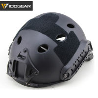 IDOGEAR Tacitcal หมวกหมวกนิรภัย PJ พร้อมผ้าห่อศพ NVG และรางด้านข้างเกมสงครามทางทหาร3804หมวกลายทหารเทรนนิ่ง