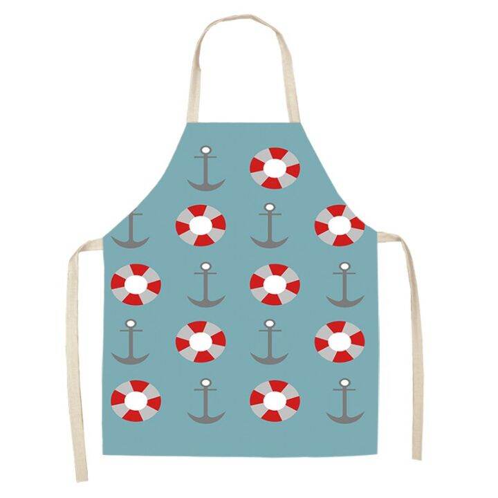 1pcs-marine-anchor-nautical-ocean-pattern-kitchen-apron-for-woman-cotton-linen-aprons-home-cooking-baking-bibs-53-65cm-s1010