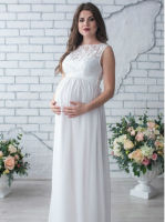 White Lace Bodysuits Dresses For Photography Maternity Photography Props Long Dress With Bodysuit Pregnancy Photo Shoot Gown