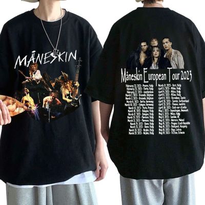 Maneskin Louds Kids Gets Louder Tour 2023 T-shirt Rock Band European Tour Oversized T Shirt Men Vintage Hip Hop T-shirts Unisex
