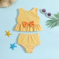 ۩☫ Summer Children Swimming Suit Vest Tops and Bottom Striped Kids Baby Swimming Bikini Fashion Casual Cute for Baby Swimming Class