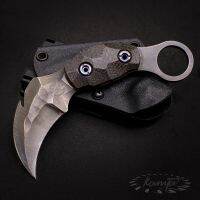 T-REX Karambit knife มีดคารัมบิต 2คม มีดพก มีด พร้อม ซองไคเด๊กซ์ ( kydex ) มีดยุทธวิธี พกติดตัว ต่อสู้ ป้องกันตัว งานเฮนเมดช่างไทย