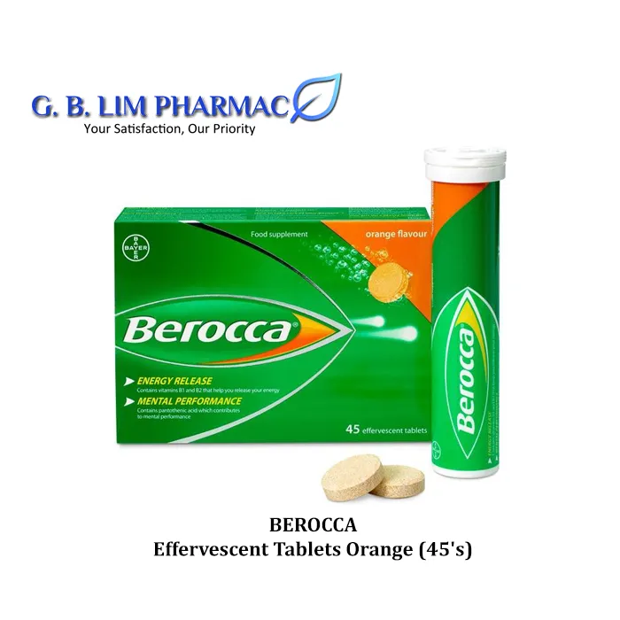 BEROCCA (VIT B GROUP WITH VIT C, ADDED CALCIUM, MAGNESIUM& ZINC) ORANGE ...