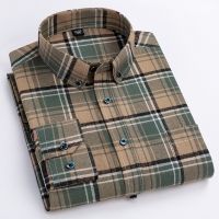 ☒㍿ New Shirts Men Sleeve Regular Classic Checked Business Shirt Mens