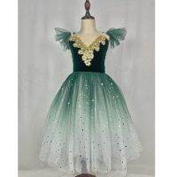 ◊ↂ◆ Abito da balletto verde ragazze gonna da balletto abito da ballo lungo per bambini donne costumi da Ballerina ragazze abbigliamento danza del ventre