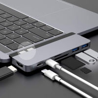 HyperDrive USB C Hub, Sanho Duo 7-in-2 USB-C Adapter for MacBook Pro Air with Magnetic Grip Thunderbolt 3 USB-C 40Gbps 100W PD USB-A 3.1 4K60Hz HDMI SD MicroSD, Space Gray