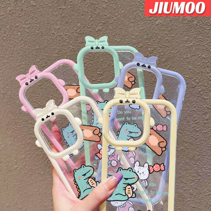 เคส-jiumoo-สำหรับ-vivo-v23-5g-s12-5g-v23i-5g-เคสโปร่งใสกันกระแทกลายการ์ตูนจระเข้หมีน่ารักเคสป้องกันเลนส์กล้องถ่ายรูปลายสัตว์ประหลาดน้อยน่ารักเรียบง่ายเคสซิลิโคนนิ่ม