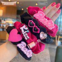 JINXUANE แฟชั่นสำหรับผู้หญิง ตุ๊กตาบาร์บี้ scrunchie อีลาสติก สีทึบทึบ ยางรัดผม ของใหม่ หางม้าหางม้า เชือกมัดผม สำหรับผู้หญิง