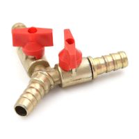 Clamp Fitting Hose Barb Fuel Water Oil Gas For Garden Irrigation Automotive 3/8 quot; 10mm Brass Y 3-Way Shut Off Ball Valve