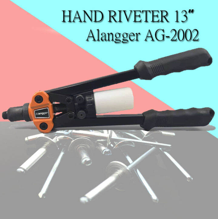 AG2002 Professional Steel Hand Riveter (13") PVC Handle for Aluminum