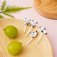 Mini Cute Panda Cartoon Fruit Stick Food Grade Plastic Fruit Fork Toothpick Lunch Salad Kid Snack Dessert Decoration Fork