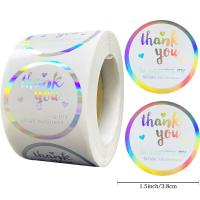 【CW】 100 500pcs 25/38mm Round Rainbow Laser Thank You Sticker Holiday Commercial Decor Sticker Baking Sticker Gift Sealing Glue Label