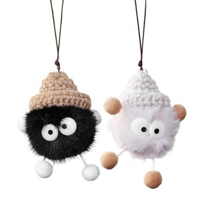 Car Mirror Ornament Mink Plush Doll Ornaments Car Accessories Exquisite Smooth Cartoon Car Pendant Interior Rearview Mirrors For Offices Home Vehicle carefully