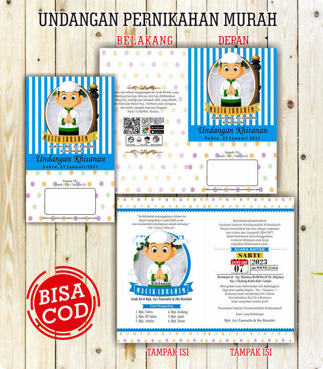 (100) Undangan, Undangan Khitanan Model Elegan, Retro dan unik | Lazada