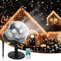 Snowfall Projector Lights Syslux Indoor Outdoor Holiday Lights with Remote Control White Snow for Halloween Xmas Party Wedding