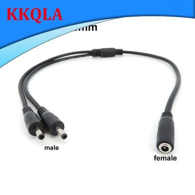 QKKQLA 3.5mm x 1.35mm DC Power Y Splitter Cable Male to 2 Female way Extension connector Adapter for CCTV Surveillance Cameras Routers