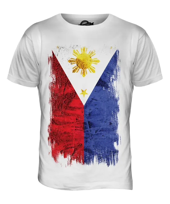 PHILIPPINES GRUNGE FLAG MENS T-SHIRT TEE PILIPINAS PHILIPPINE | Lazada PH