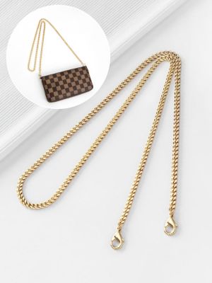 suitable for LV Checkerboard Zipper Wallet Metal Chain Bag Strap Clutch Wallet Messenger Bag Chain Accessories