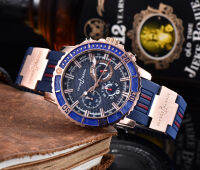 ขายดี [ULYSSE⚓NARDIN] ผู้ชายและนาฬิกาข้อมือสตรีสายนาฬิกาซิลิโคนแฟชั่น Multi-Function นาฬิกาของขวัญ