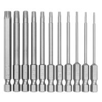 【cw】 11Pcs Torx Screwdriver Bit Set 1/4 Inch Shank Tough Star Security Magnetic S2