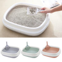 Cat Dog Tray SandBox Home Toilet with Scoop Plastic Anti Splash Bedpan Cats Litter Box Kitten Dog Clean Toilette Supplies
