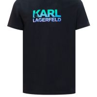 Karl Lagerfeld เสื้อยืดลําลอง แขนสั้น คอกลม ผ้าฝ้าย พิมพ์ลาย ทรงหลวม ใส่สบาย