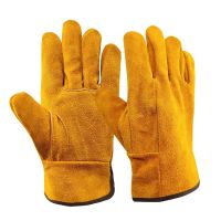 Men Gloves Soft Cowhide Driver Hunting Driving Garden Welding Security Protection Safety Mechanic