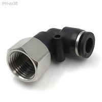 PLF Pneumatic Quick Connector Elbow Female Thread 1/8 3/8 1/2 1/4 Tube Air Hose Fitting 4 6 8 10 12mm Black Fitting