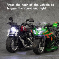 จำลอง1:12 Kawasaki Harley รถจักรยานยนต์รุ่นเดสก์ท็อปตกแต่ง BJD ตุ๊กตาอุปกรณ์เสริมของเล่นเสียงและแสง Boy Gift