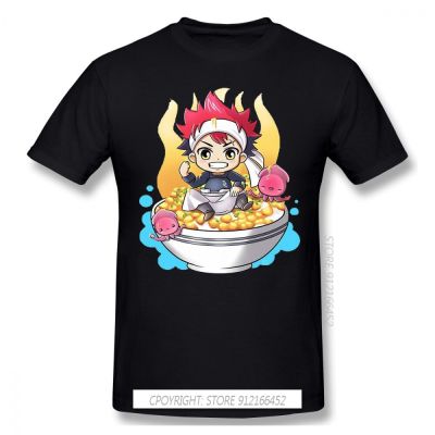 Cool Black Tshirt Food Wars Shokugeki No Soma Erina Totsuki Anime Homme T-Shirts Tee Pure Cotton Oversize Short Sleeve