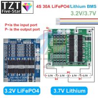 BMS 4S 3.2V 3.7V 30A LiFePO4 / คณะกรรมการป้องกันการชาร์จแบตเตอรี่ลิเธียม 12.8V 14.4V 18650 32650 ชุดแบตเตอรี่พร้อมความสมดุล