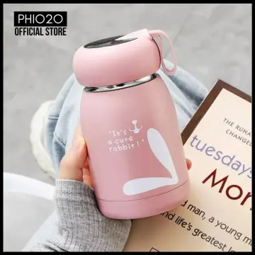 Vacuum Cup Insulated Coffee Bottle, 320ml Mini Vacuum Mug Cute Thermos, Stainless Steel Mini Thermos Travel Mug, Magic Rabbit Tea Milk Bottle, for