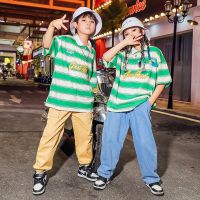 [COD] Childrens hip-hop boys and girls summer POLOT short-sleeved trousers suit show tide loose style