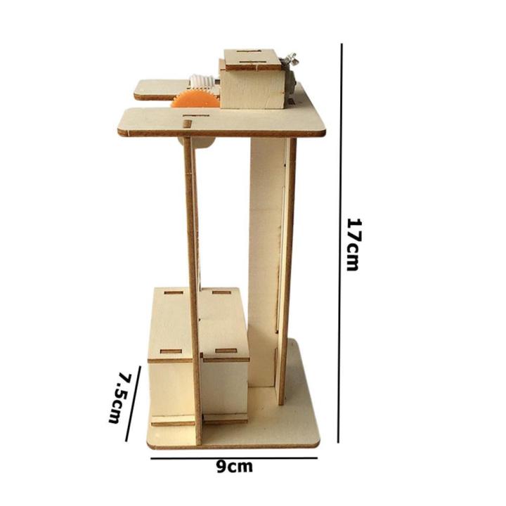 ลิฟท์ไฟฟ้าdiyที่สร้างสรรค์-ลิฟท์ที่ทำด้วยมือรุ่นเด็กของเล่นประกอบ