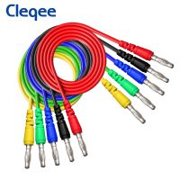 Cleqee P1043ปลั๊กกล้วยทองแดง4มม. คู่5ชิ้น,สายทดสอบมัลติมิเตอร์หุ้มฉนวน Pvc 1000V/10a 1ม. สายไฟเปลือยปลั๊ก Diy