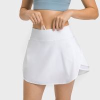 2-in-1 Mesh Flare Tennis Skirts for Women High Waist Inner Drawstring Athletic Golf Skorts with Pockets Shorts Workout Clothes