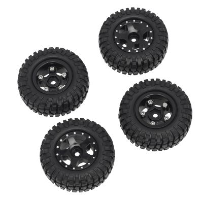 4Pcs Wheel Shell with Tire Replacement Parts for SCX24 Jeep Gladiator 1/24Th 4WD Off-Road Truck Model ,Black