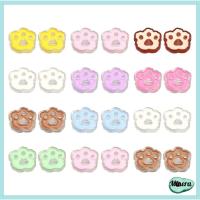 MINERA 36Pcs อะคริลิค ลูกปัดพิมพ์อุ้งเท้า สีผสมกัน รอยเท้าแมวรอยเท้า ลูกปัดอะคริลิค Kawaii Bear Cat Dog PAW ลูกปัด ลูกปัดสัตว์น่ารัก การทำหัตถกรรมเครื่องประดับ DIY