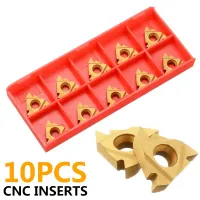 10 ชิ้น / กล่อง 16ER AG60 เกลียวคาร์ไบด์ภายนอกแทรกใบมีดสีทองสําหรับเครื่อง CNC เครื่องมือกลึงภายนอก เครื่องมือ เครื่องตัดกลึง