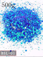 100g 500g Wholesale Colorful Hexagon Changing Color Eye Face Crafts Nail Art Chameleon Color Shift Flower Glitter Chunky Powder