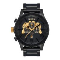 Nixon Tupac 51-30 NXA1376010-00 นาฬิกาข้อมือผู้ชาย Chronograph สายสแตนเลส Black/Gold หน้าปัด 51 มม.