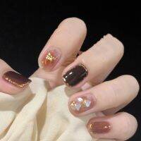 [COD] free shipping shell Jinbo wine red smudge dyed student manicure