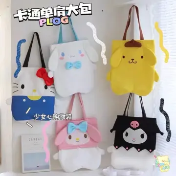 Sanrio Kuromi My Melody Canvas Bag Japanese Style Anime Cinnamoroll Pom Pom  Purin Handbag Lolita Bag