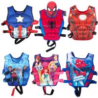 【CC】 Children Waistcoats Cartoon Iron Man Buoyancy Frozen Foam Jacket