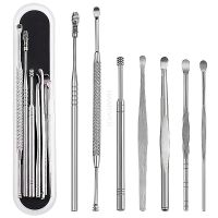 1/7pcs Ear Wax Pickers set Stainless Steel Earpick Wax Remover Curette Ear Pick Cleaner Ear Cleaner Spoon Care Ear Clean Tool