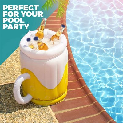 Inflatable Beer Mug Cooler for Party Supplies for Adults Summer Party Decorations, Beach Pool Parties
