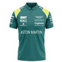 ♀ชุดรูปแบบ F1ขายดีหนึ่งทีม Aston Martin WEC Vettel เสื้อโปโลชุดรูปแบบไดรเวอร์สำหรับผู้ชายและผู้หญิงฤดูร้อนแขนสั้นแฟนรถแข่ง