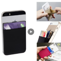 Elastic Adhesive Mobile Phone Wallet Credit ID Card Holder Sticker Case Pouch Phone Pocket For Xiaomi Phone Accessories