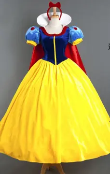 Snow White Princess Costume Women Queen Fairytale Dress+headwear