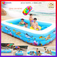 Bể Bơi Phao Bơi giải nhiệt ngày hè dày dặn đàn hồi tốt Tặng kèm 100 Bóng